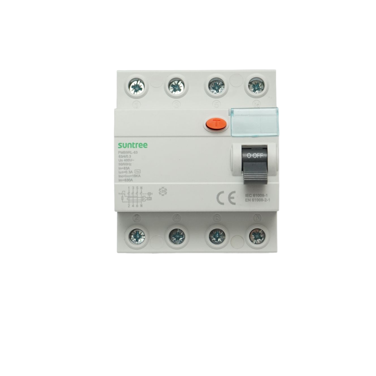 Intrerupator automata diferential 4P 63A 30mA 6kA, tip AC Suntree