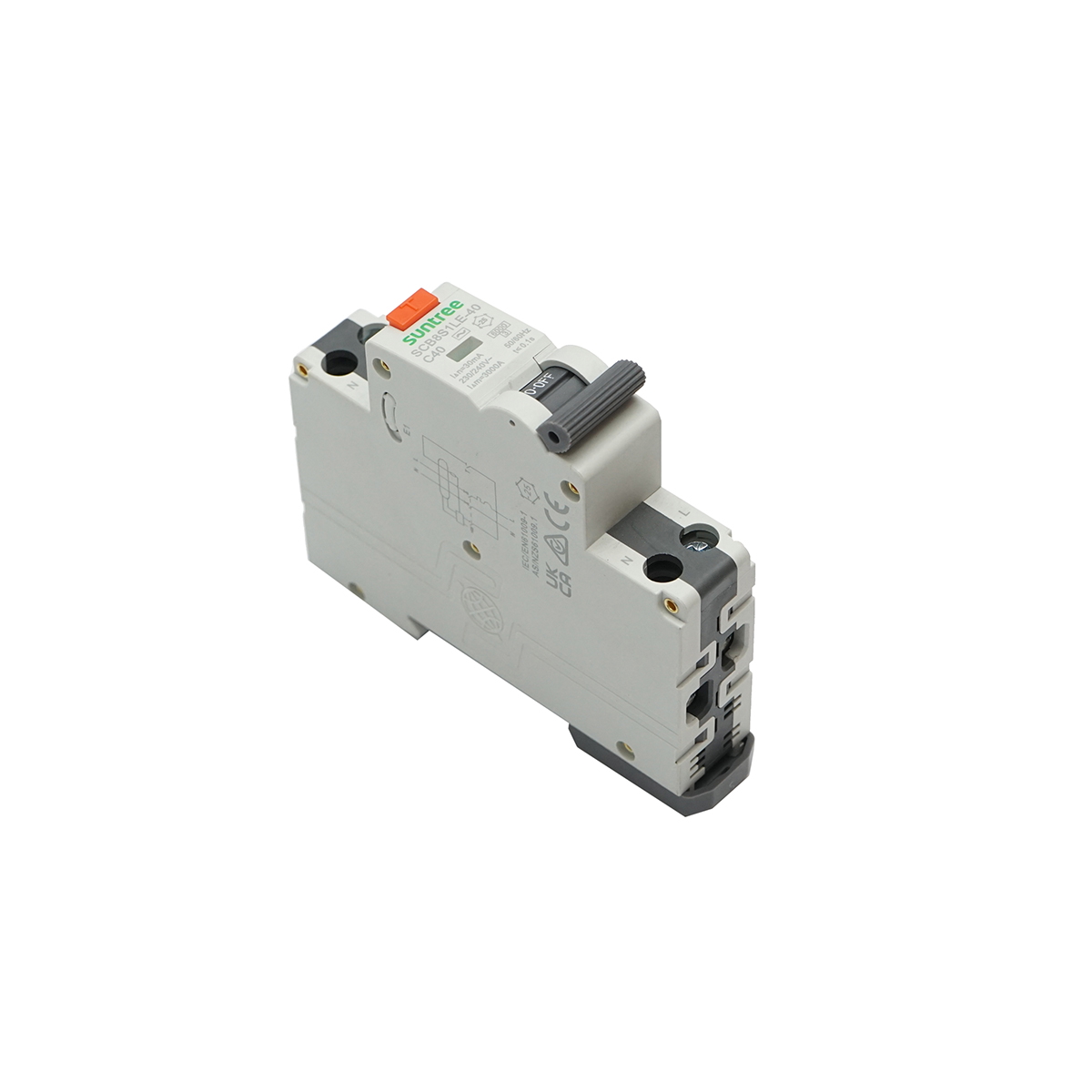 Intrerupator automata cu protectie diferentiala RCBO 1P+N 40A 30mA, AC Suntree