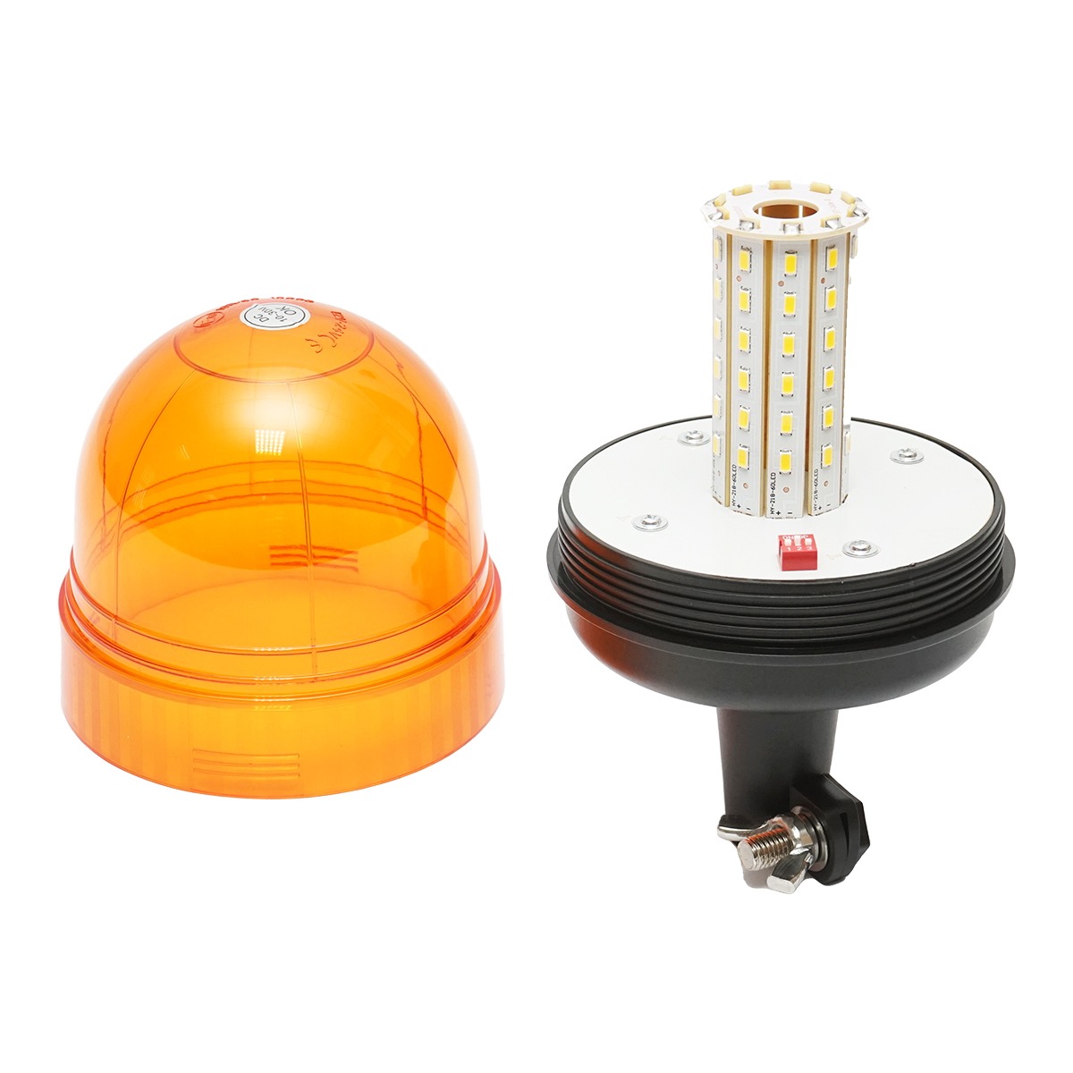 Girofar LED 10-30V pentru suport picior, 3 functii, 60 LED, IP65, diametru 125 mm, inaltime 210 mm