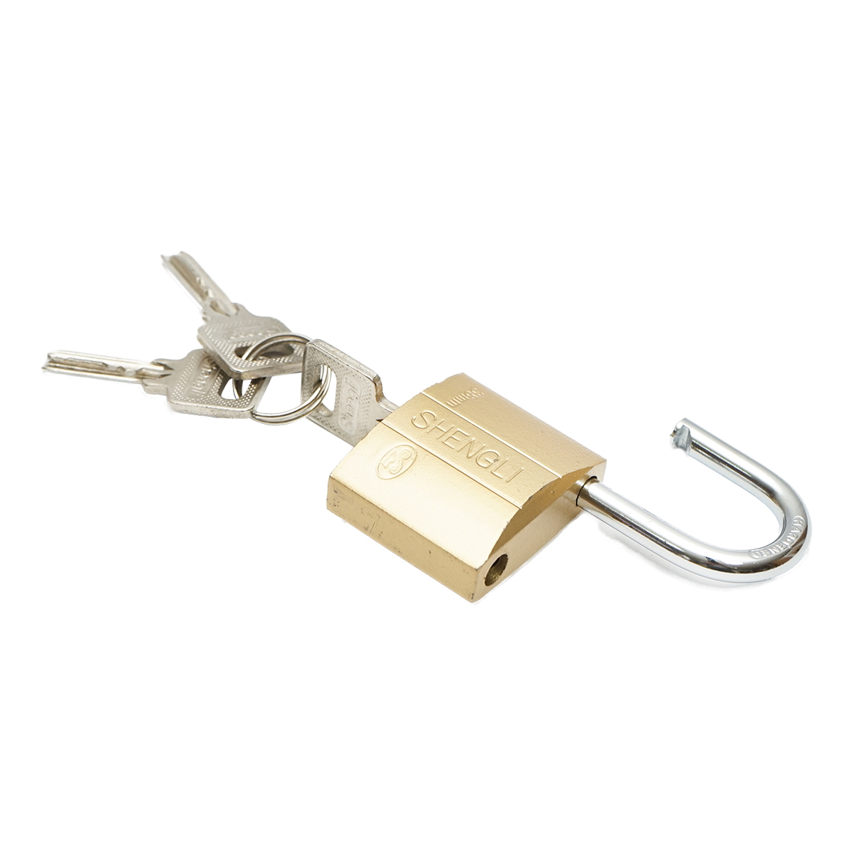 Lacat cu 3 chei auriu 38mm