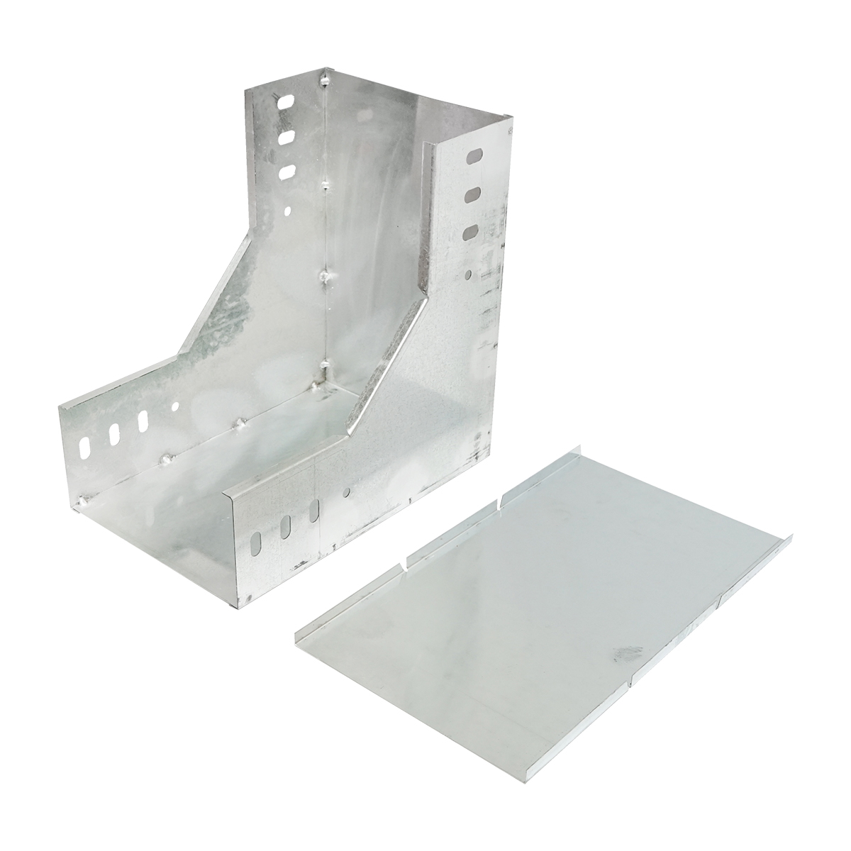 Cot vertical 90 grade de coborare din otel galvanizat pentru jgheab 100x200mm