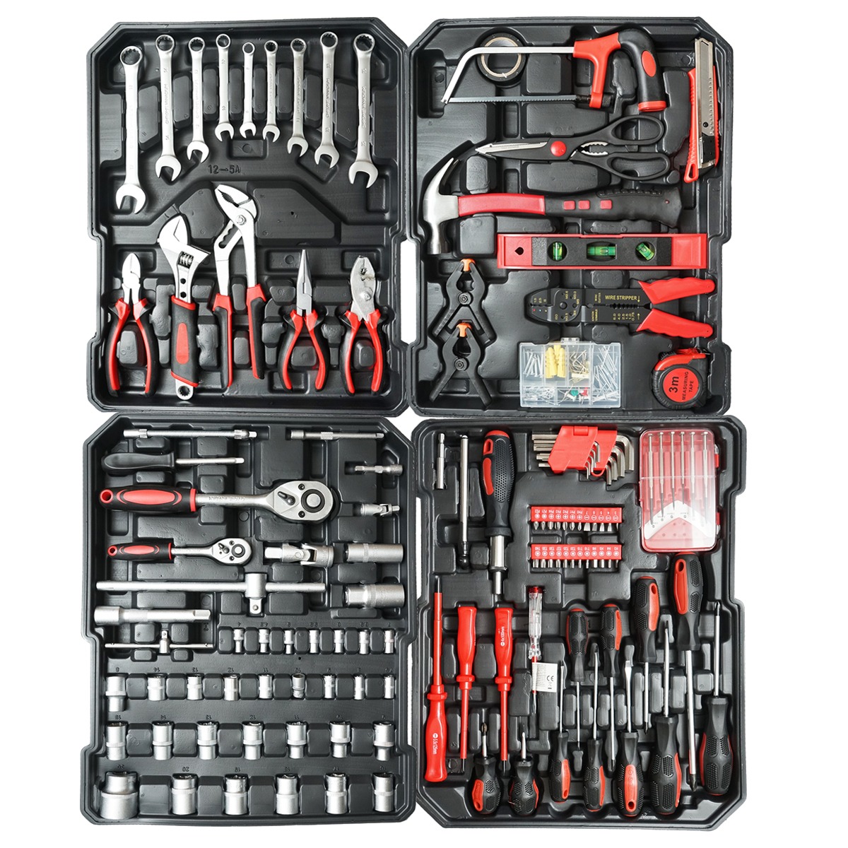 Trusa scule si unelte combinate tip troler, 187 piese, Breckner Germany