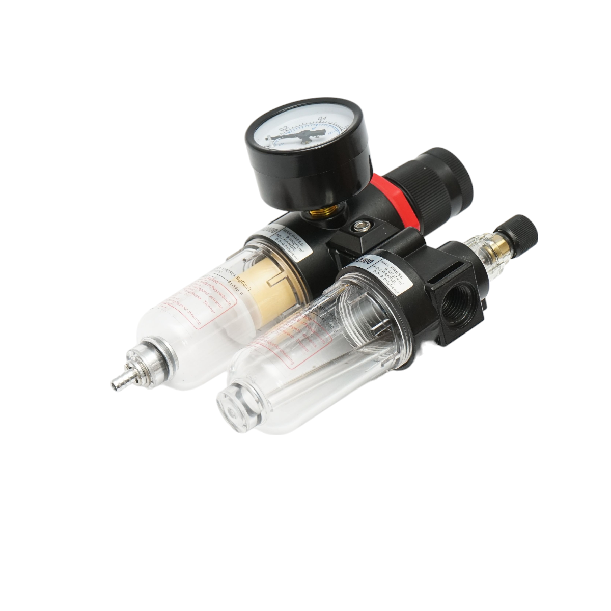 Filtru aer si ungator cu regulator de presiune, max. 1 MPa (10 bar), racord 1/4, temperatura 5-60 C, carcasa policarbonat