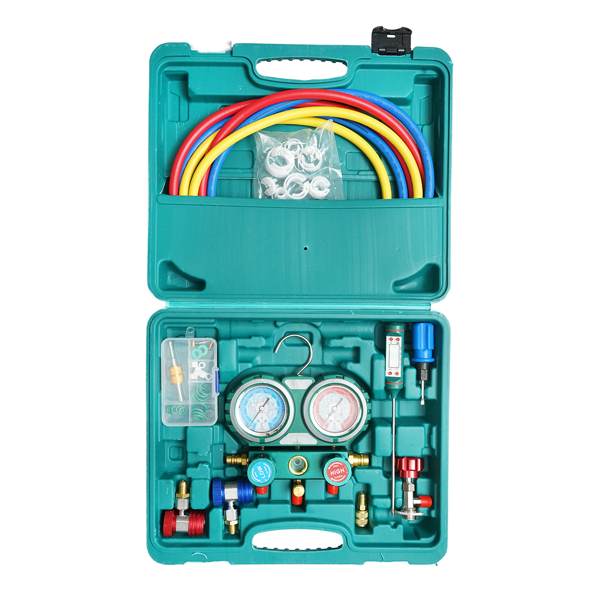 Trusa verificare si incarcare instalatii aer conditionat auto pentru freon R22, R32, R134a, R410a