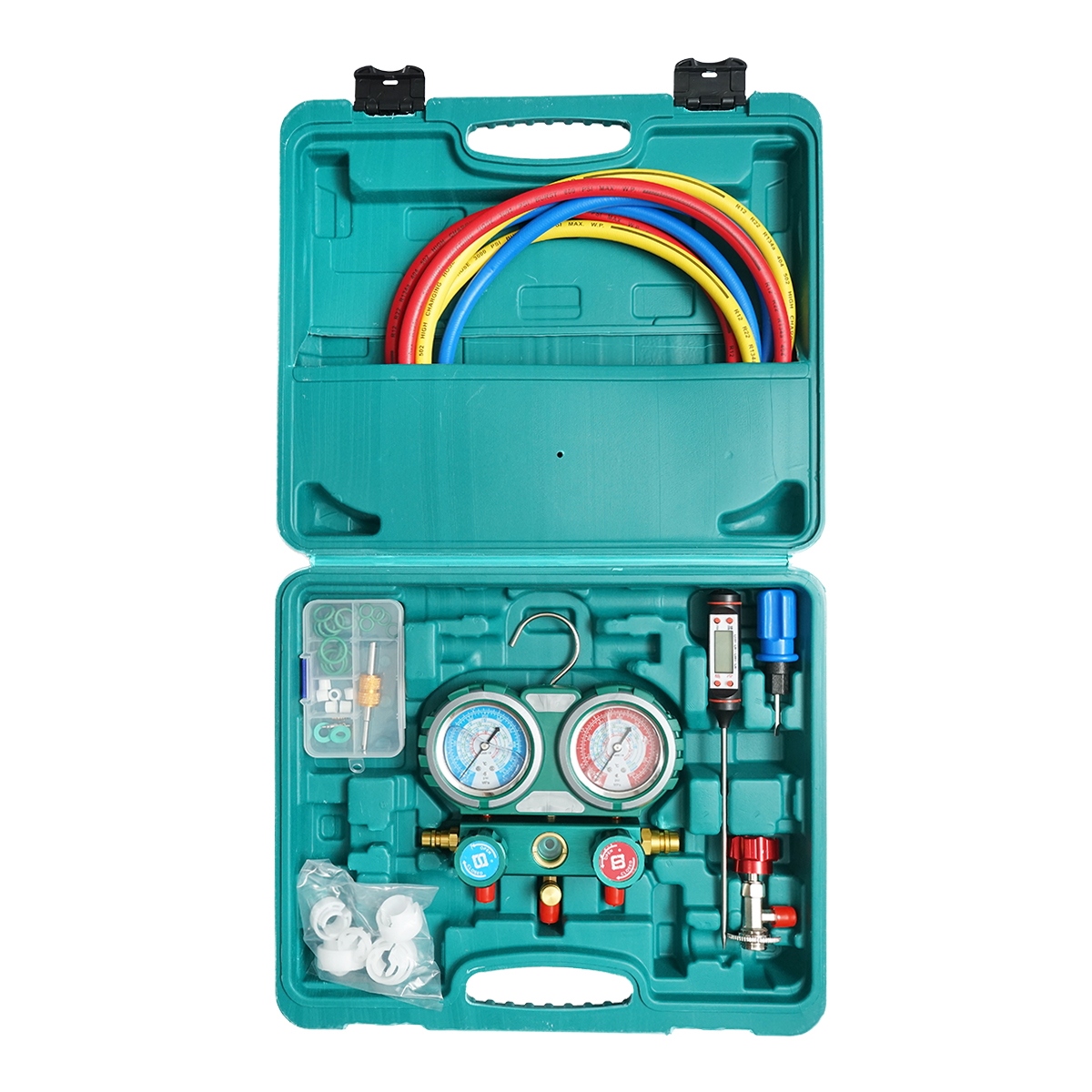 Trusa verificare si incarcare instalatii aer conditionat auto pentru freon R22, R32, R134a, R410a