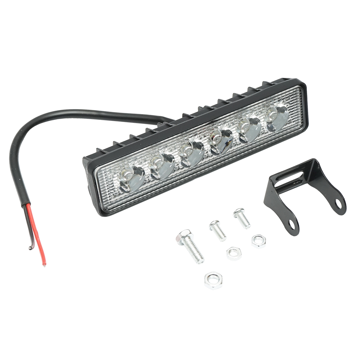Lampa tip bara 6 LED 18W 10-60V Spot unghi radiere 30 , 160x43x42 mm, IP67, 1170LM, 6000-6500K