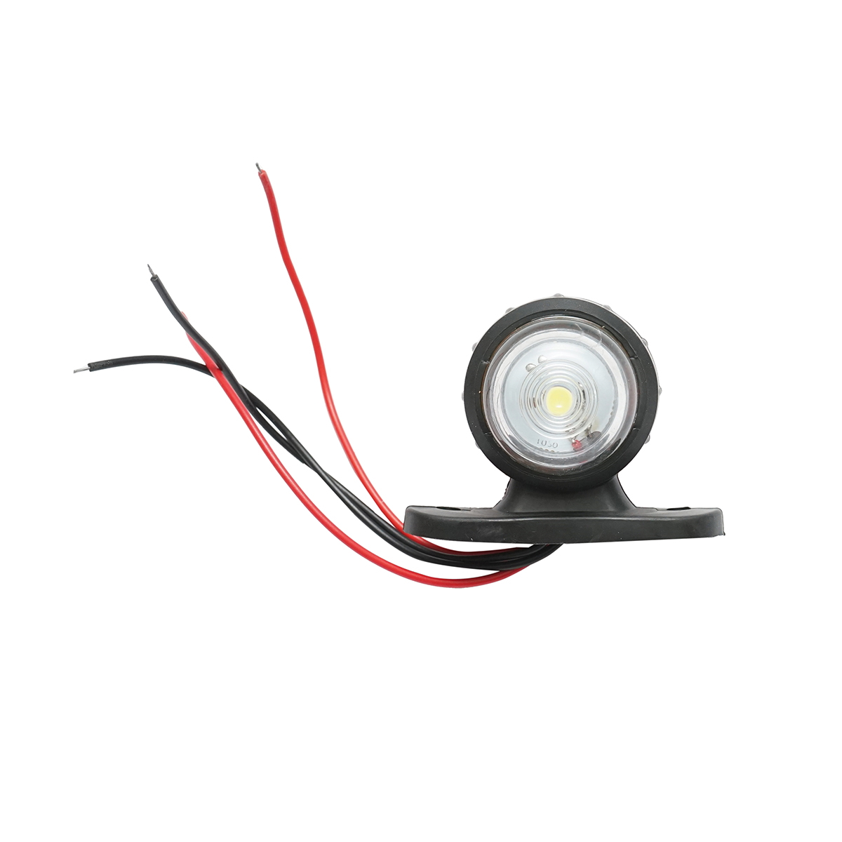 Lampi laterale de gabarit LED 24 V rosu-alb, latime 46 mm, diametru total 38 mm, diametru lampa 29 mm, distanta intre gauri 45 mm
