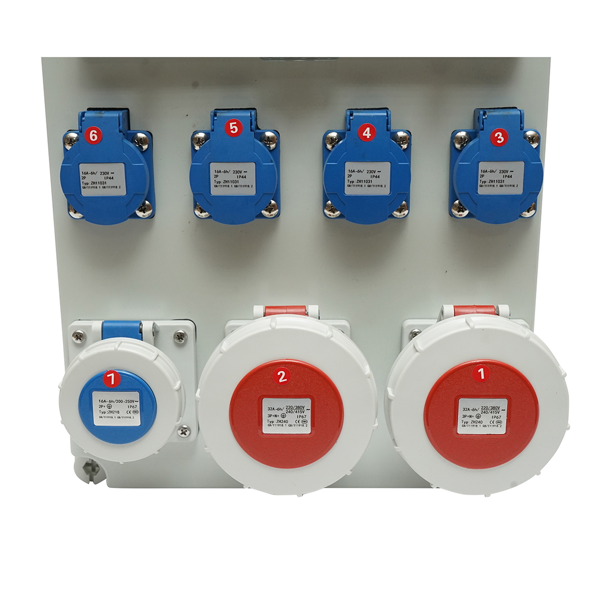 Tablou grup prize organizare santier 4x230V/16A, 2x400V/32A, 1x250V/16A, 12 module 400x300x186mm IP67 SUNTREE