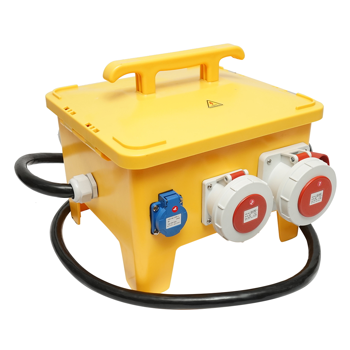 Tablou grup prize organizare santier portabil 2x415V/16A, 4x230V/16A, 1x415V/32A, 1x415V/63A, 370x340x330mm IP44/67 SUNTREE