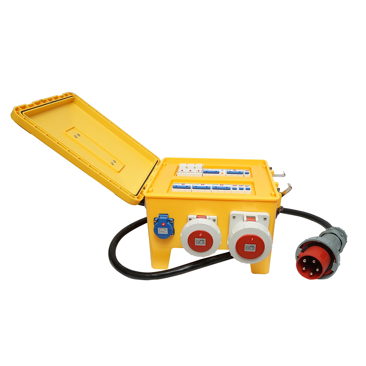 Tablou grup prize organizare santier portabil 2x415V/16A, 4x230V/16A, 1x415V/32A, 1x415V/63A, 370x340x330mm IP44/67 SUNTREE