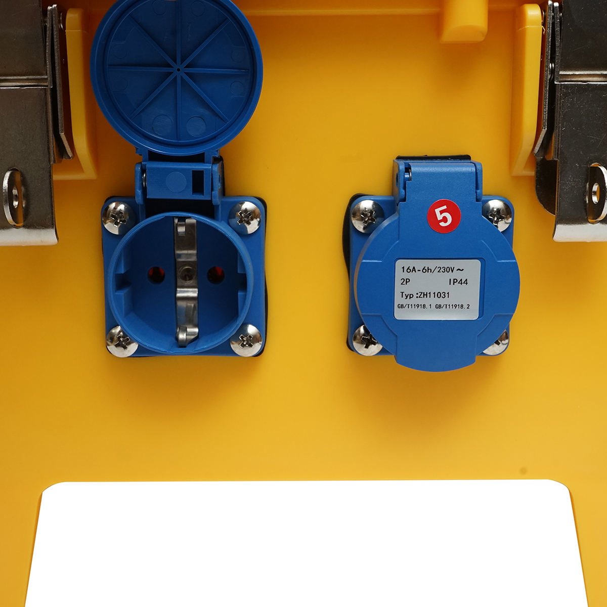 Tablou grup prize organizare santier portabil 2x415V/16A, 4x230V/16A, 1x415V/32A, 1x415V/63A, 370x340x330mm IP44/67 SUNTREE