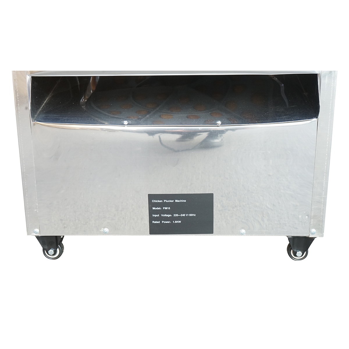 Deplumator pasari cuva inox 1.5 kW, 220-240V, capacitate max 4 pasari, cuva 40 cm, 157 degete, 180 rpm, ciclu 20-30 sec, IP68, 38 kg