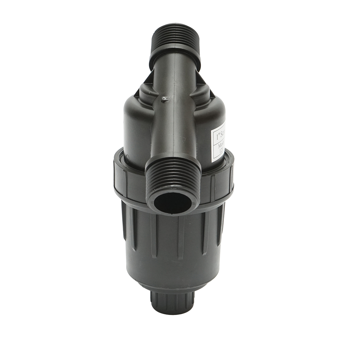 Filtru Y plastic 1 inch (25.4 mm) cu sita 120 mesh, 130 microni, filet exterior - racord furtun irigare, compatibil DISPM25
