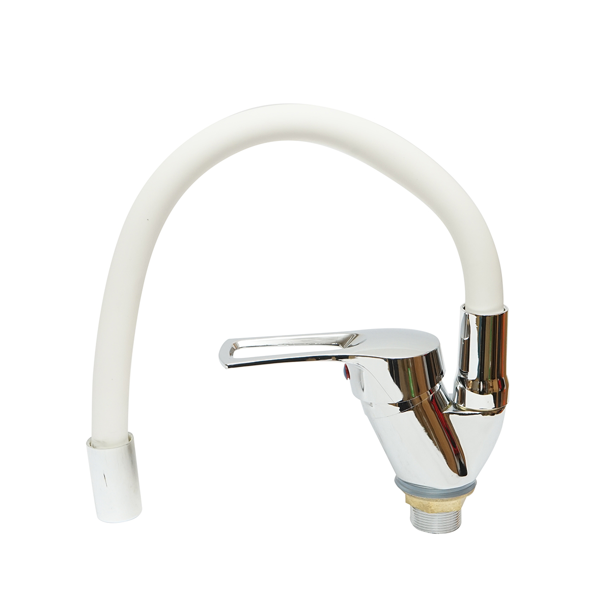 Baterie chiuveta bucatarie cu pipa flexibila, FINISAJ crom + negru, monocomanda, montaj stativ, material aliaj zinc 0.34 kg, aerator incorporat, accesorii incluse