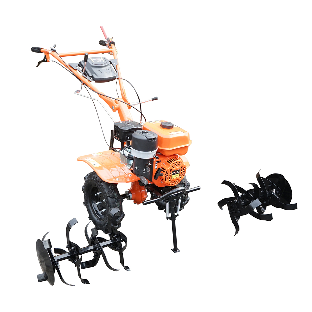 Motocultor 7.5 CP cu freza, motor benzina 4 timpi, viteze 2+1, transmisie pinioane, latime lucru 100cm, roti 4.00-8 Breckner Germany