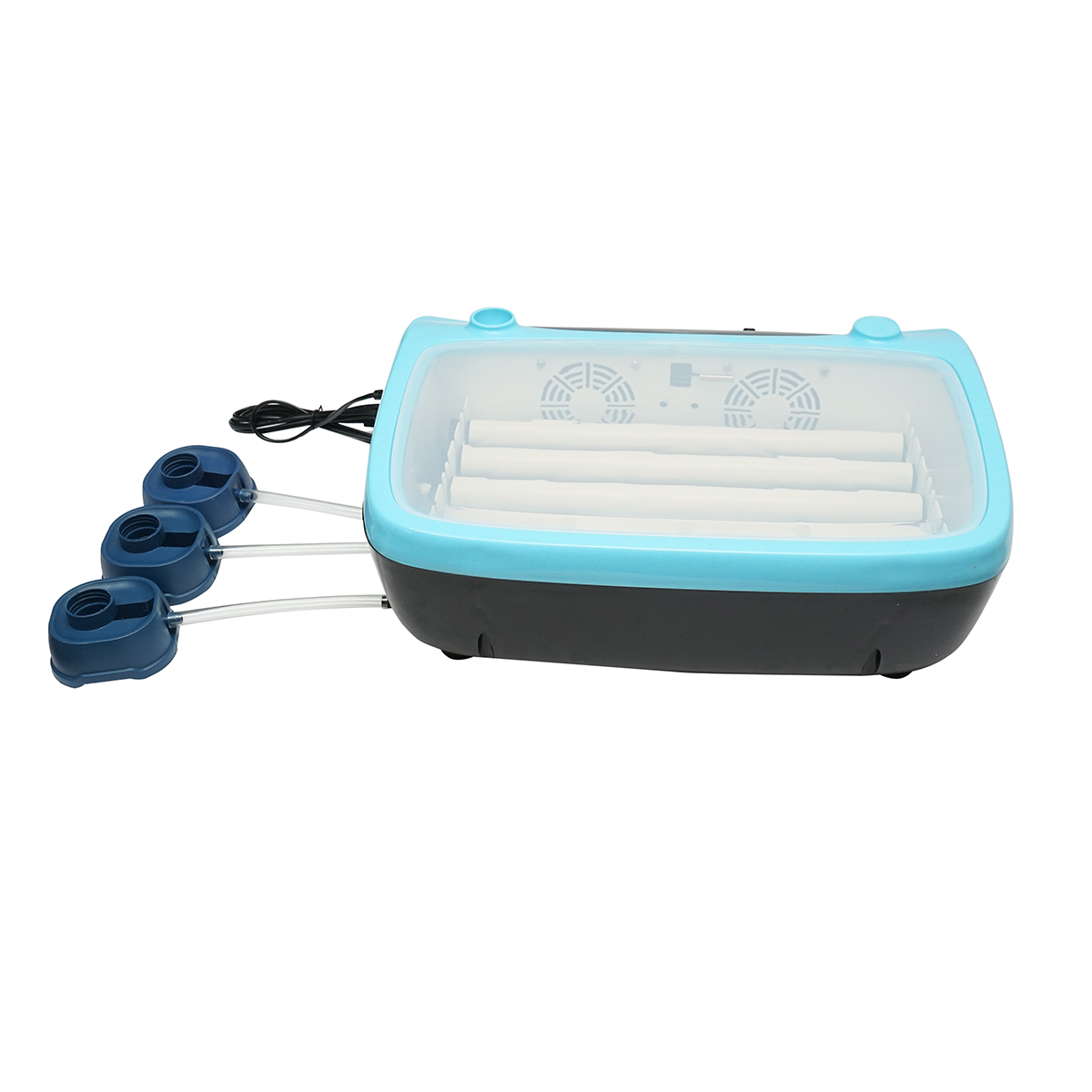 Incubator automat 24 oua 75W, 12V-220V AC220V/DC12V 50-60Hz, rotire automata la 120 min, control temperatura si umiditate, afisaj digital, rezervor automat apa, capac transparent