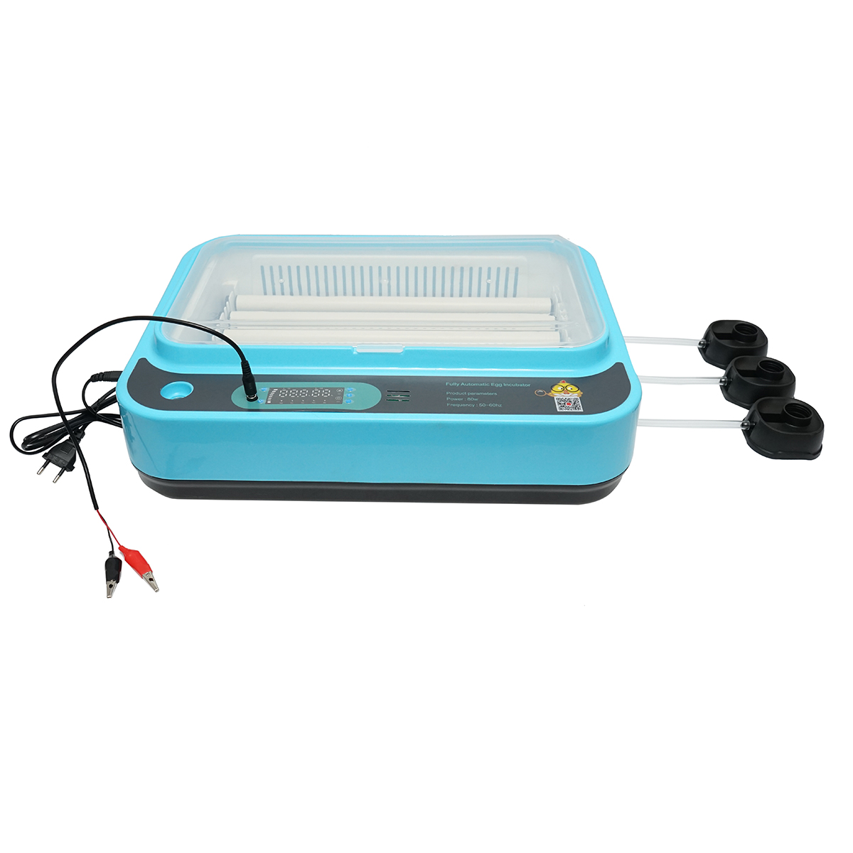 Incubator automat 36 oua 80W, 12V-220V AC/DC, afisaj digital, rotire automata la 120 min, control temperatura si umiditate, rezervor automat apa, ventilatie, alarma