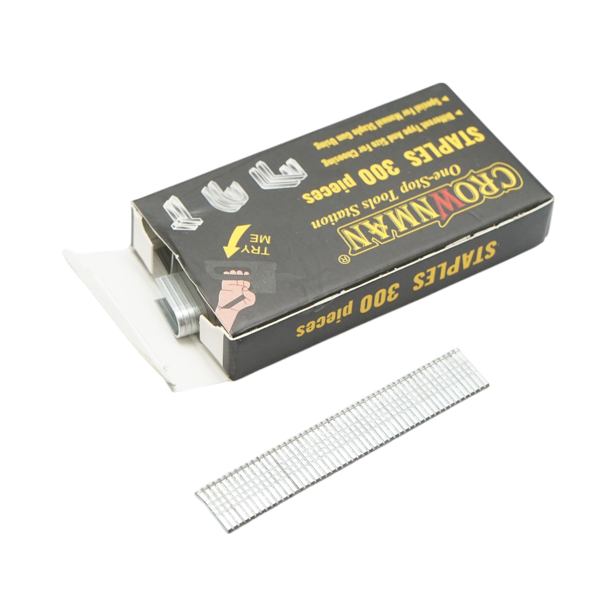 Capsator manual tapiterie reglabil 3 in 1 Crownman, capse C 4-14mm (Rapid 140, Esco S-500), U 10-12mm (Arrow T18, Rapid 28), T 10-14mm (Arrow T50 BN, Esco 300), set 300 capse