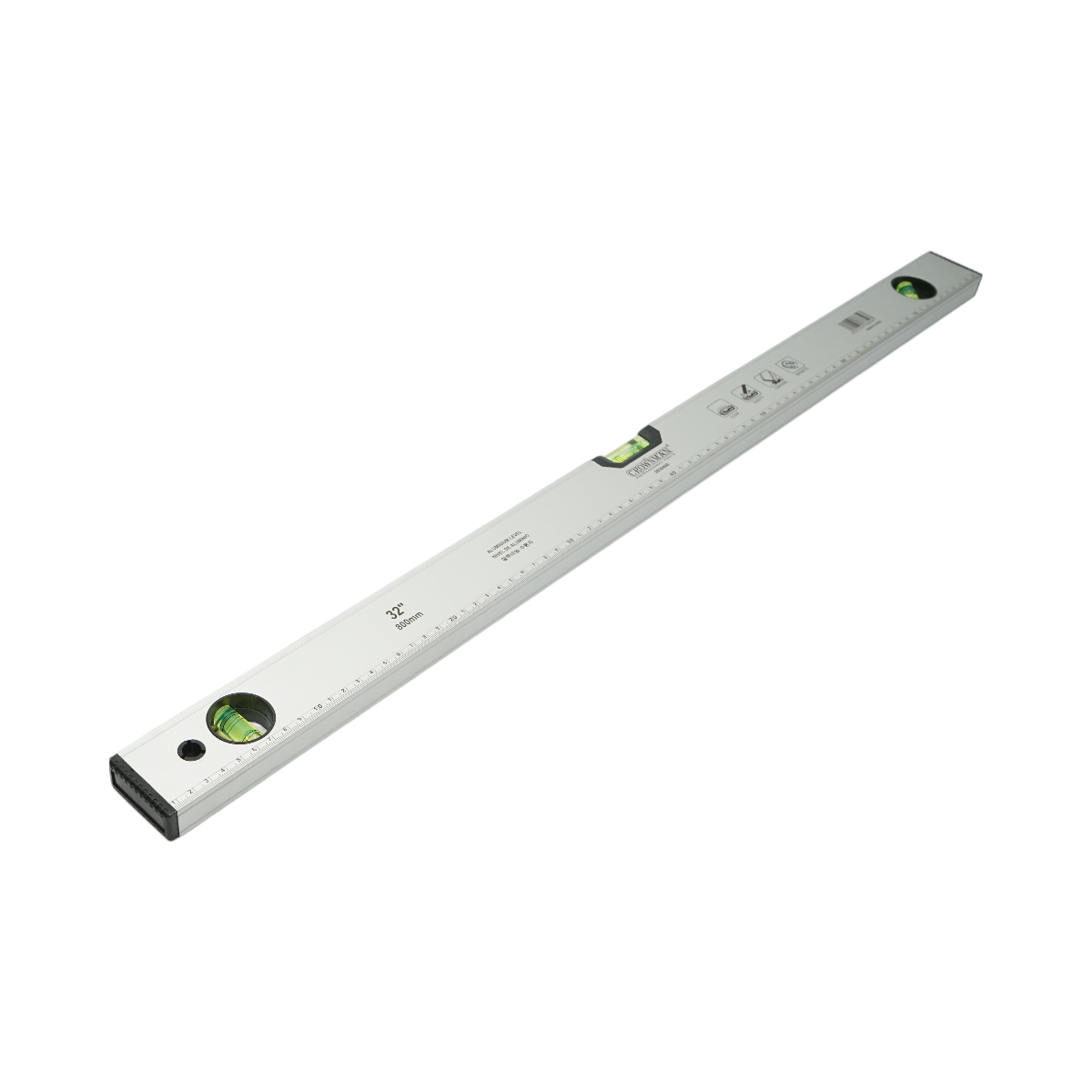 Nivela aluminiu magnetica CROWNMAN 800 mm, rigla gradata 0-80 cm, 3 bule nivel (orizontala, verticala, 45 )