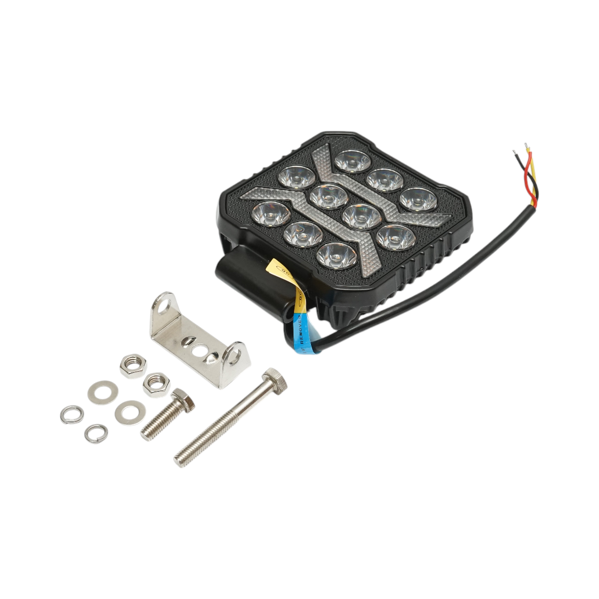 Proiector patrat LED cu DRL 9-80V, 17W, spot alb + DRL galben, carcasa aluminiu, 107x107x33 mm, IP67, Breckner Germany