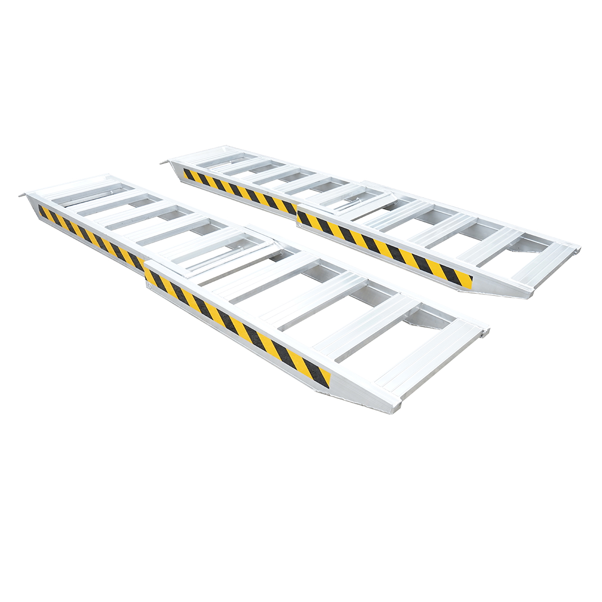 Set 2 rampe pliabile aluminiu, sarcina maxima 1 Tona, 250x60x10.5 cm, pentru incarcare/descarcare