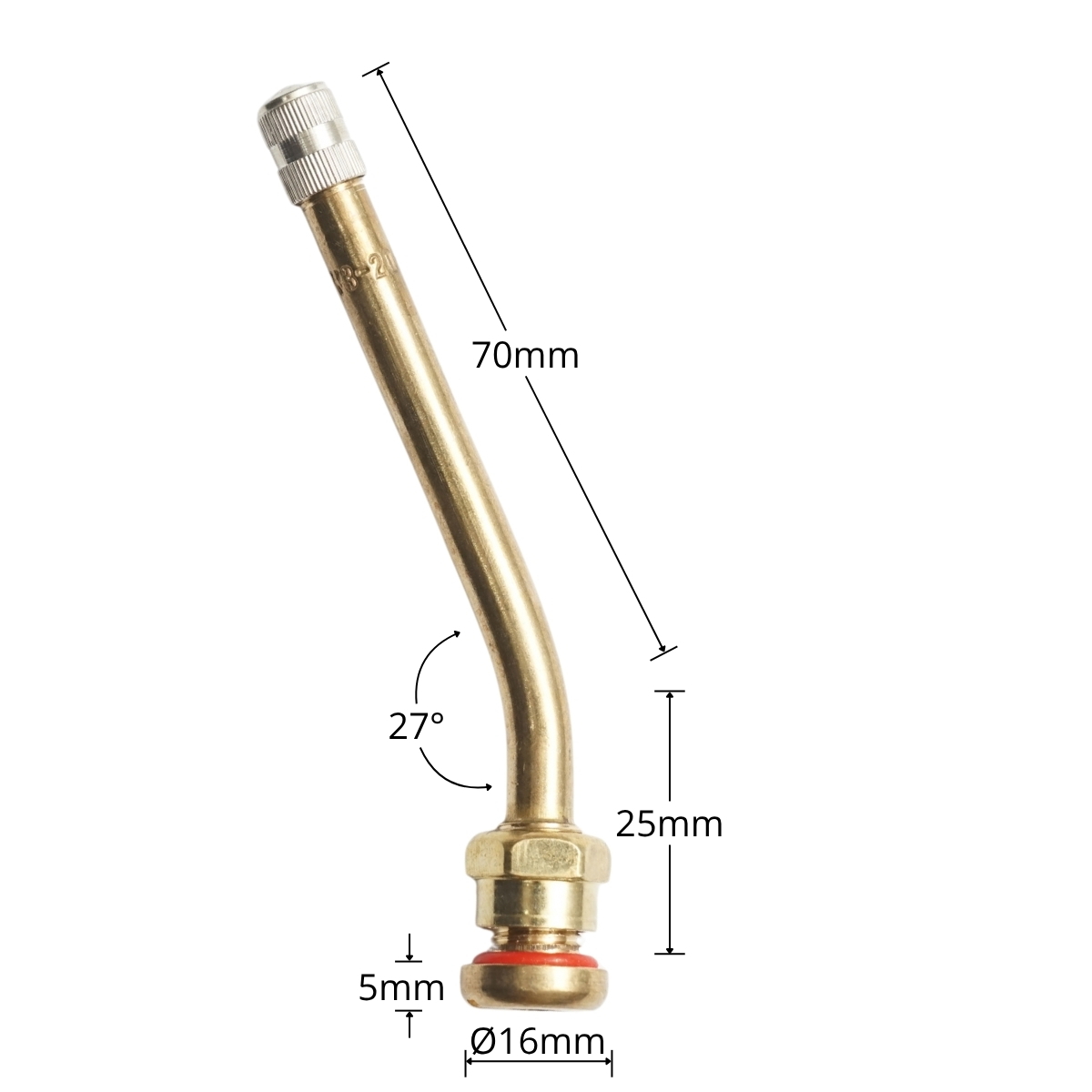 Valva roata camion tubeless V3-20-12, Lungime 95 mm, Diametru 16 mm