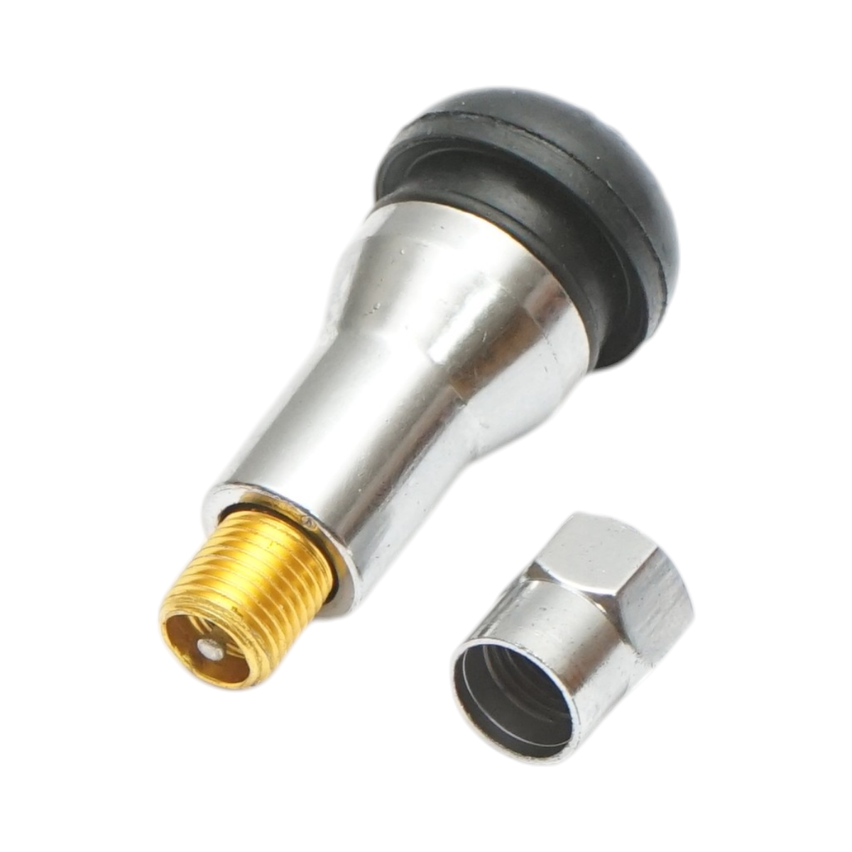 Valva roata auto tubeless TR413AC, cromata, lungime 43 mm, diametru orificiu janta 15 mm