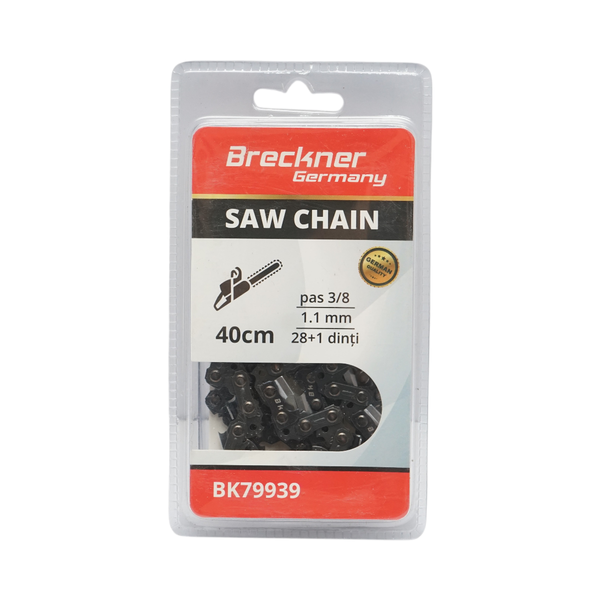 Lant drujba pas 3/8, 28+1 de dinti, 1.1mm, lungime 40cm Breckner Germany