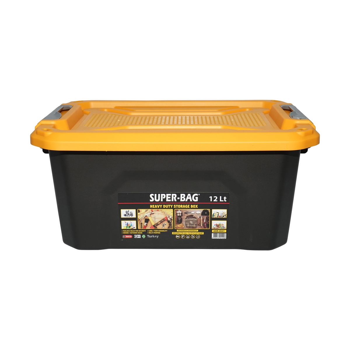 Cutie lada depozitare heavy duty 12L cu capac, galbena, 385x295x175mm Breckner Germany