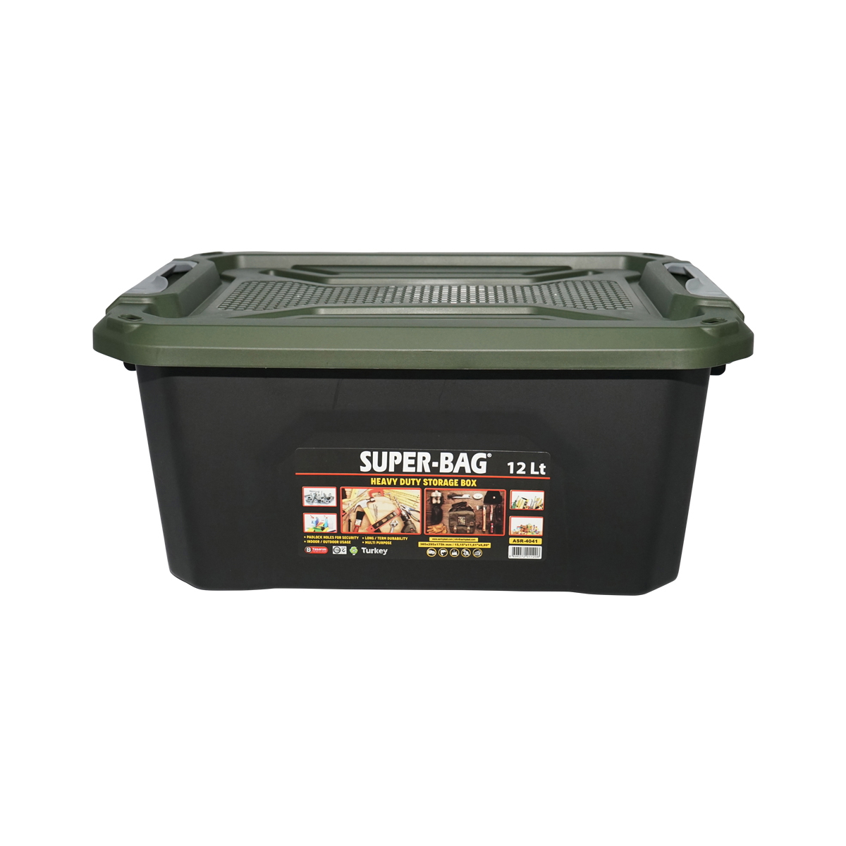 Cutie lada depozitare heavy duty 12L cu capac, Verde, 385x295x175mm, Breckner Germany