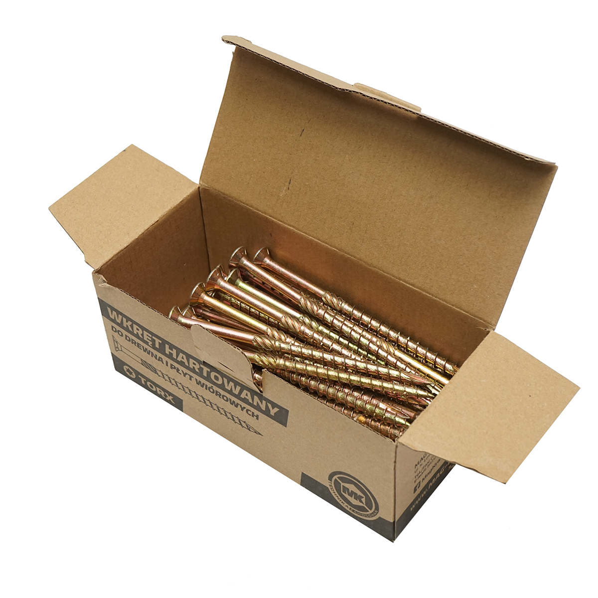 Surub lemn autofiletant 8x140 mm, tip Torx TX40, cap inecat, otel zincat, 50 buc/cutie