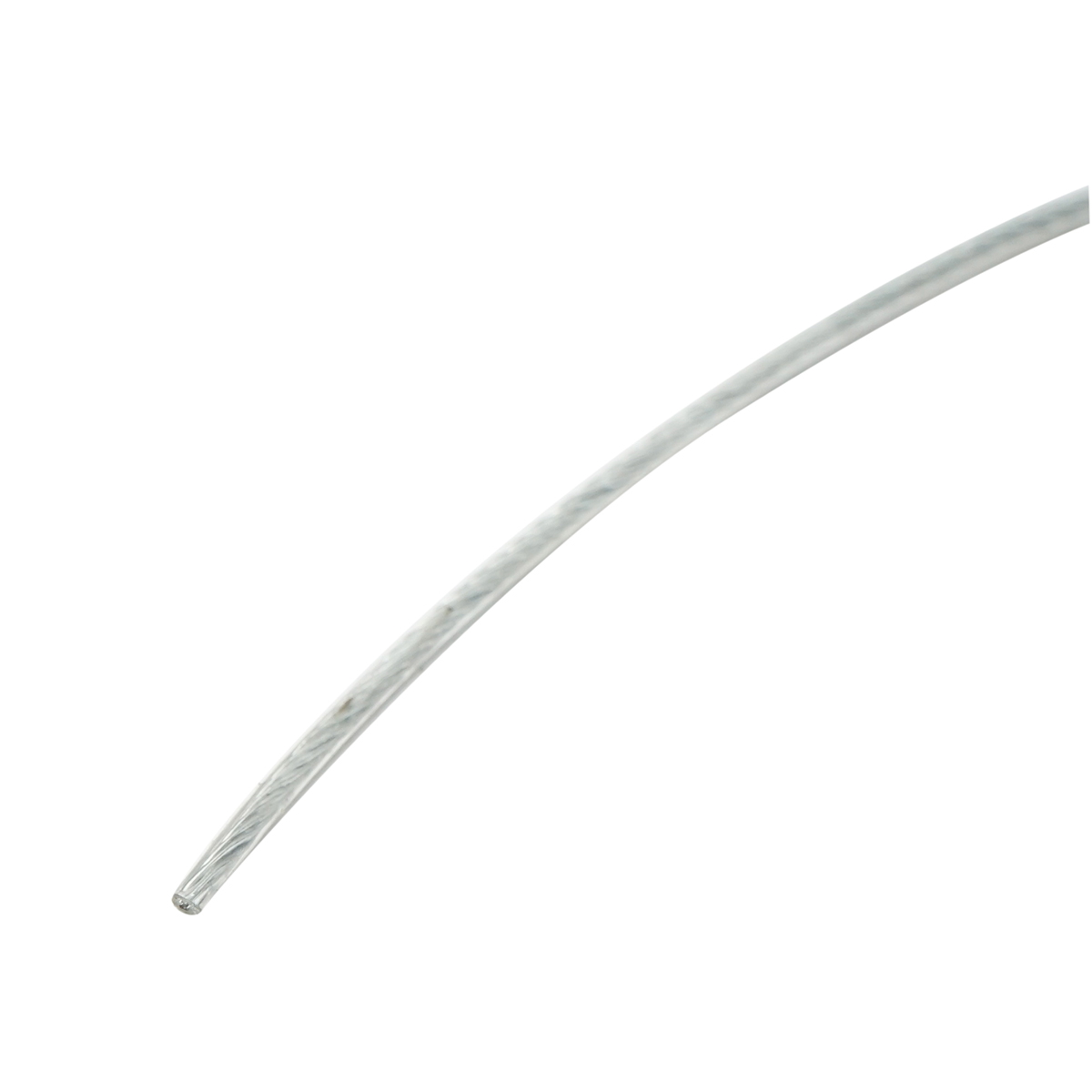 Cablu otel galvanizat cu invelis PVC, FI 2 mm (1 mm cablu), 1x7, 95 Kg, 500 m/rola, 4.4 Kg, DIN 3052