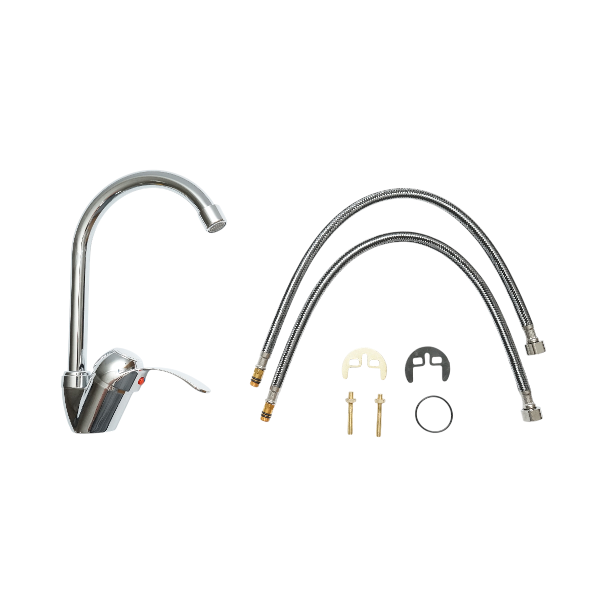 Baterie chiuveta bucatarie rotativa monocomanda, cartus ceramic, crom lucios