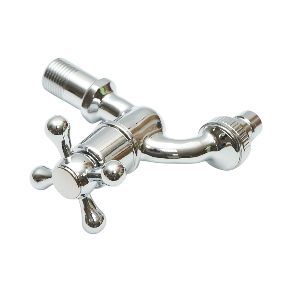 Robinet apa de serviciu pentru montaj pe perete, otel inoxidabil, finisaj crom lucios