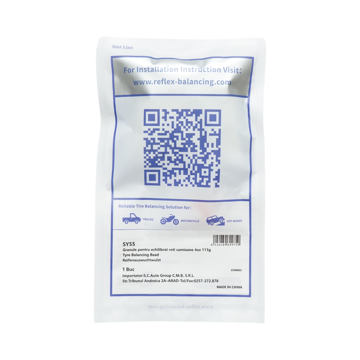 Granule pentru echilibrat roti camioane auto-moto si off-road, Ambalaj 113g / 4oz, instalare usoara, produs ecologic