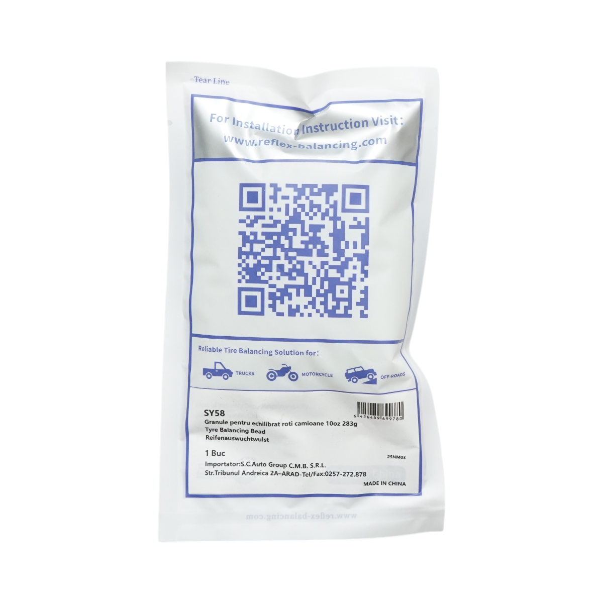 Granule echilibrat roti camioane, auto-moto si off-road 283g (10oz) - instalare usoara, consum redus, prelungeste durata de viata a anvelopelor, produs ecologic