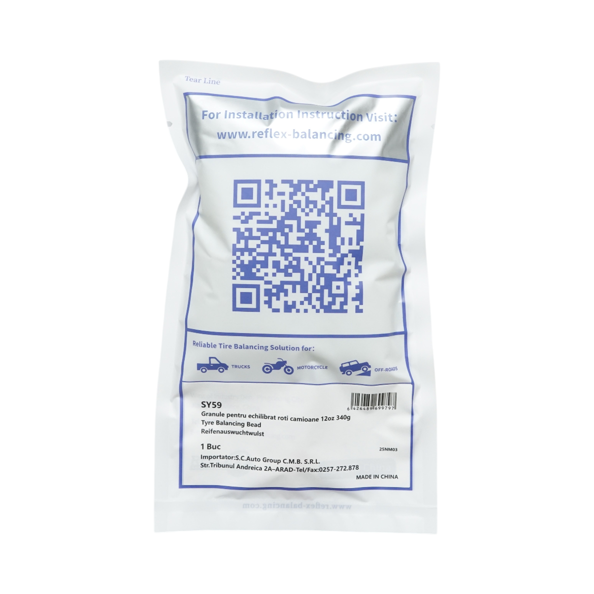 Granule echilibrat roti camioane, auto-moto si off-road 340g (12oz) - instalare usoara, consum redus, produs ECO