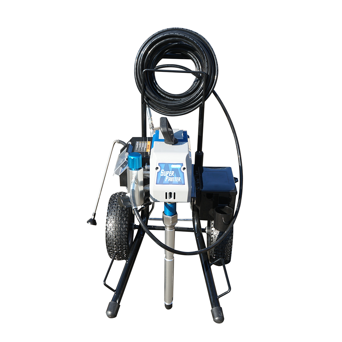 Pompa de vopsit airless Super Painter M24H cu piston, motor Brushless 1.3 kW, 220-240V, 2.4 L/min, duza 517 (0.017), presiune 227 bar, furtun 15 m, carucior inalt