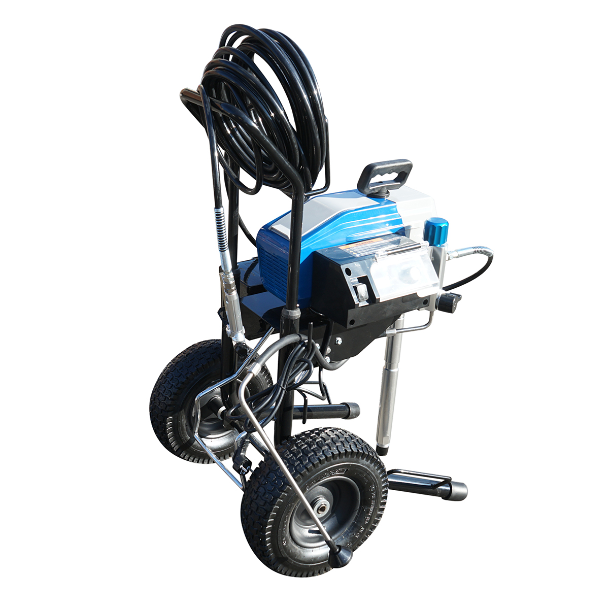 Pompa de vopsit airless Super Painter M24H cu piston, motor Brushless 1.3 kW, 220-240V, 2.4 L/min, duza 517 (0.017), presiune 227 bar, furtun 15 m, carucior inalt