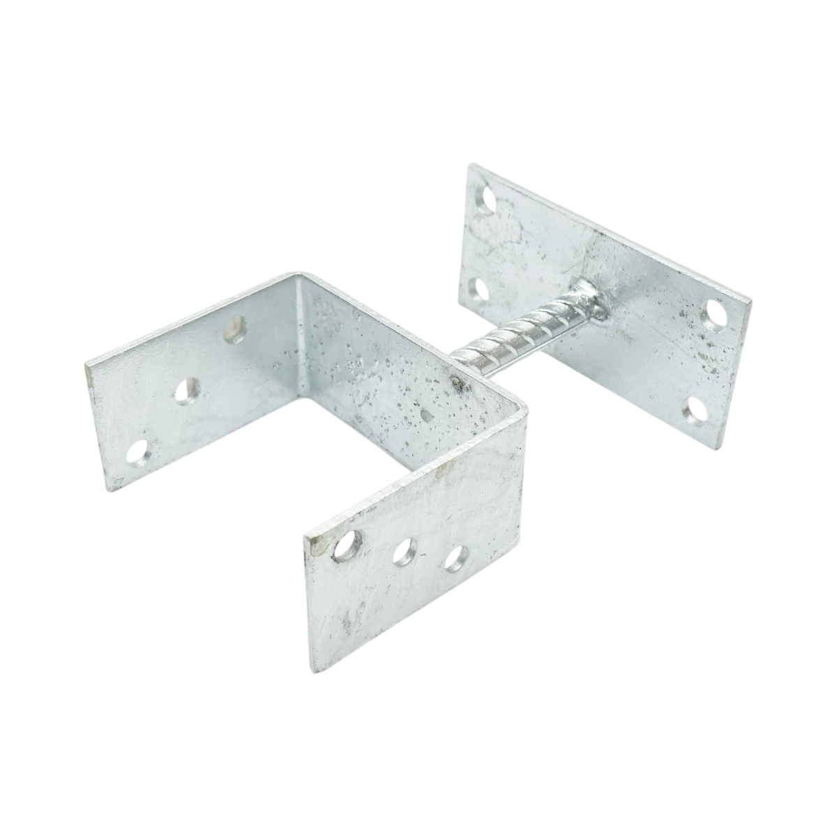 Papuc reazem cu talpa fixa din OTEL ZINCAT, 102x60x101 mm, talpa 70x150 mm, inaltime totala 200 mm, lungime tija 102 mm, grosime 5 mm