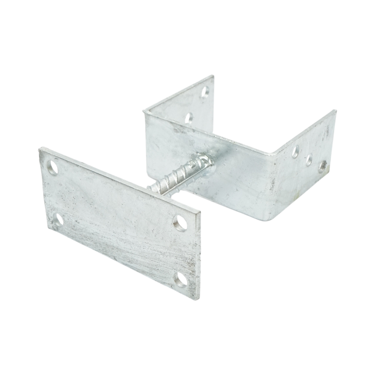 Papuc reazem cu talpa fixa din OTEL ZINCAT, 102x60x101 mm, talpa 70x150 mm, inaltime totala 200 mm, lungime tija 102 mm, grosime 5 mm