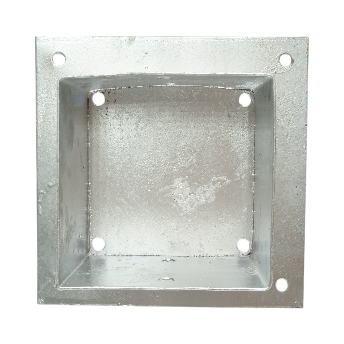 Suport stalp patrat aplicat 141x141x150 mm, grosime 2 mm, otel zincat