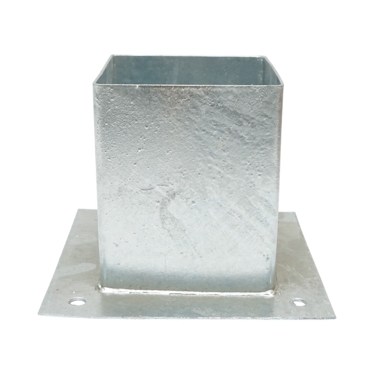 Suport stalp patrat aplicat 121x121x150 mm, grosime 2 mm, material otel zincat