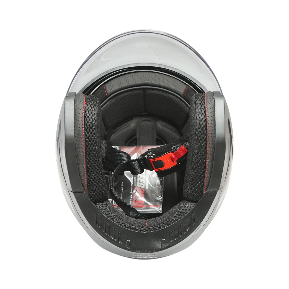 Casca moto tip jet neagra, model urban cu viziera transparenta si ochelari de soare, marimea XL