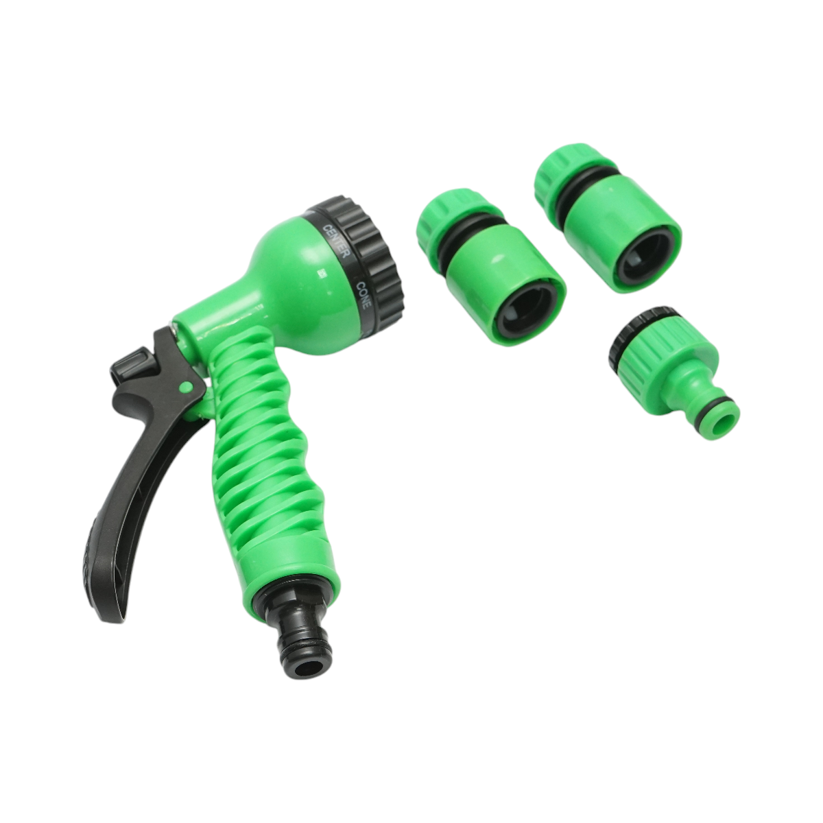 Set pistol de stropit reglabil 7 moduri, 2 conectori 1/2, adaptor 1/2-3/4 pentru furtun gradina