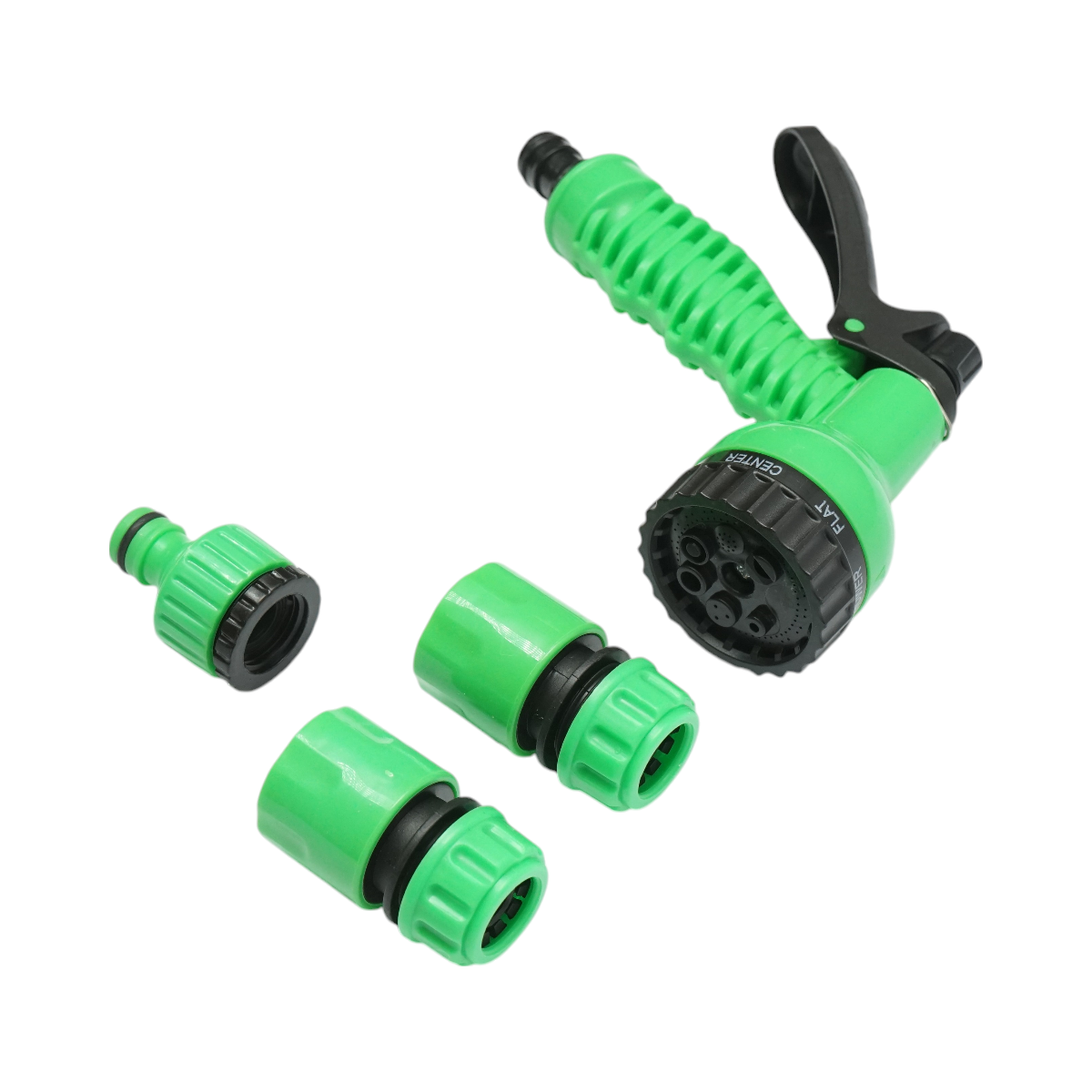 Set pistol de stropit reglabil 7 moduri, 2 conectori 1/2, adaptor 1/2-3/4 pentru furtun gradina