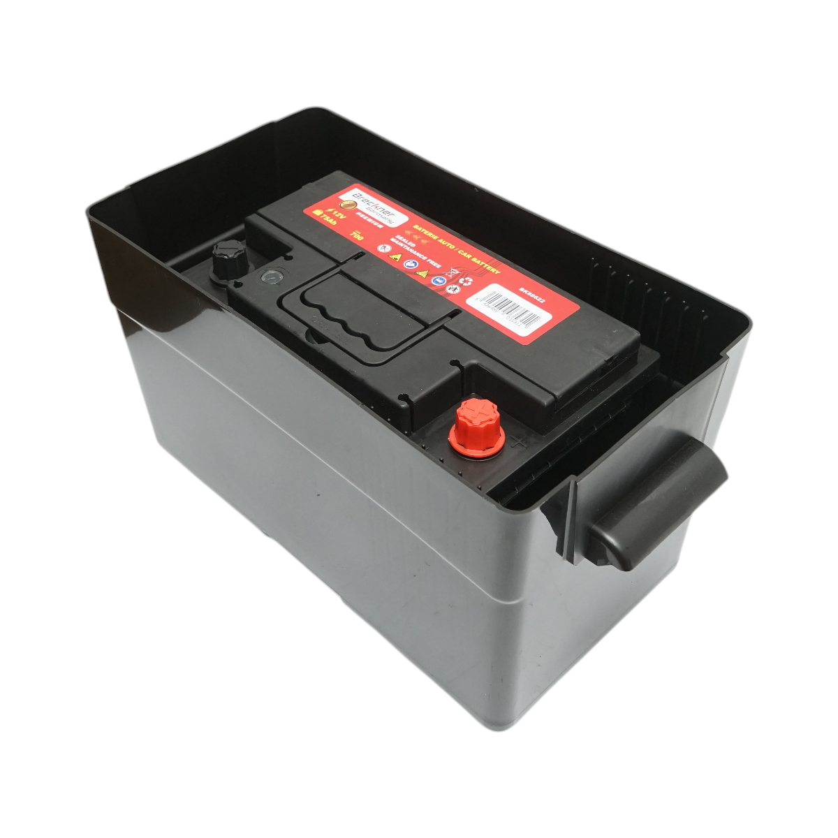 Cutie baterie auto 12V cu voltmetru DC 6-30V, intrerupator alimentare 100A, priza bricheta, afisaj LCD, 2xUSB 350x180x200mm