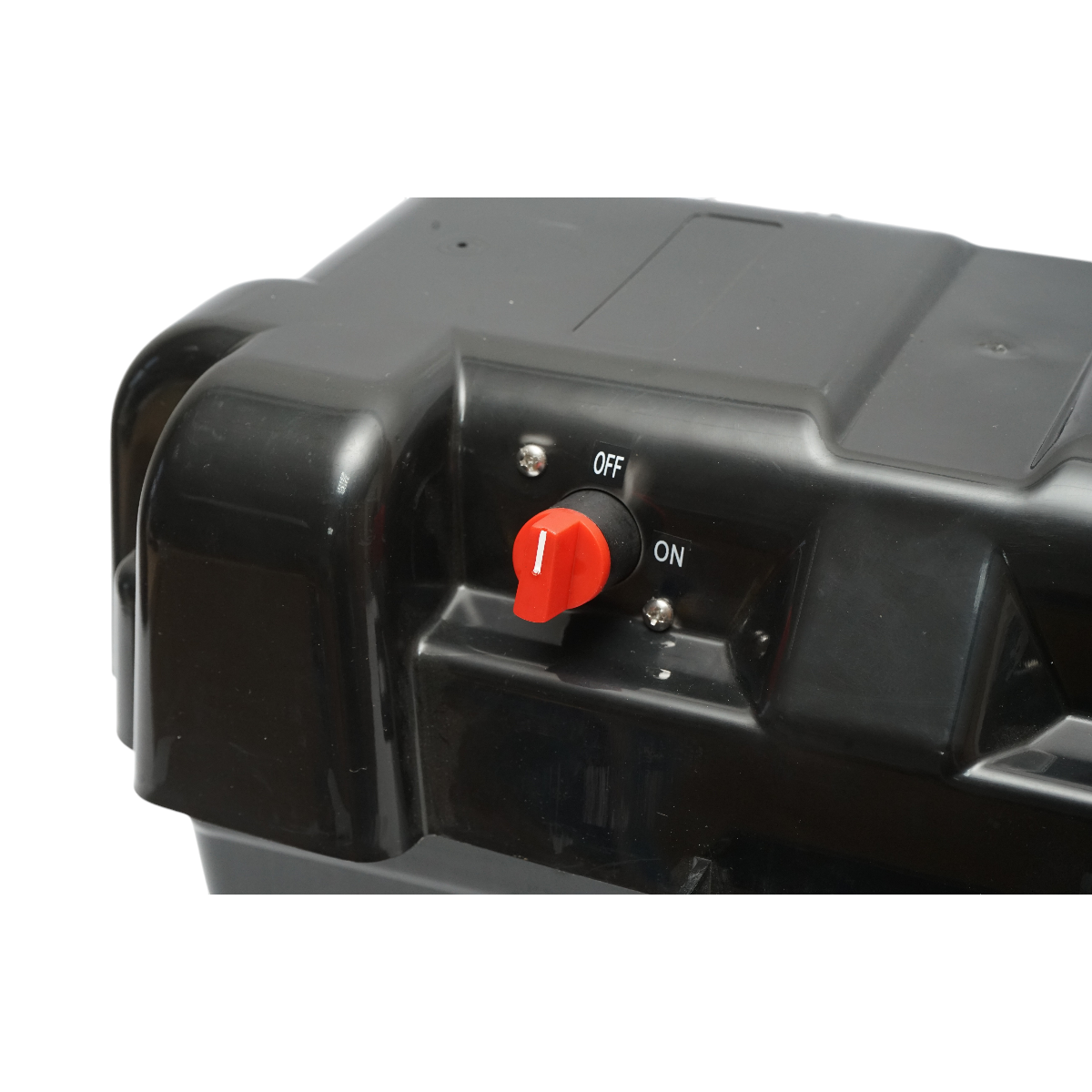 Cutie baterie auto 12V cu voltmetru DC 6-30V, intrerupator alimentare 100A, priza bricheta, afisaj LCD, 2xUSB 350x180x200mm