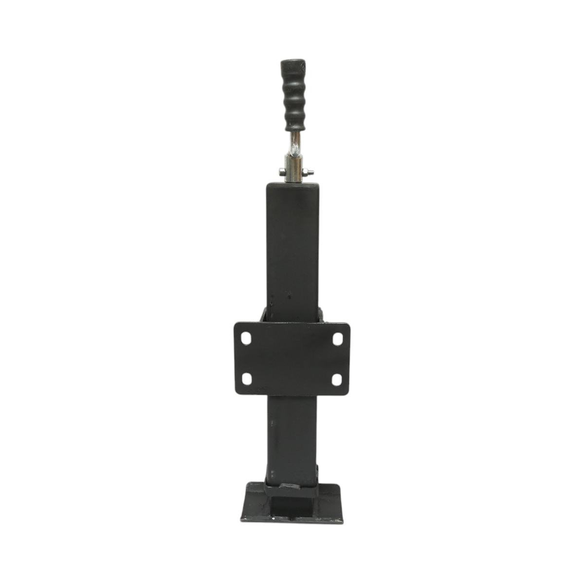 Picior de sprijin remorca reglabil cu manivela 58 cm, fixare laterala, sarcina maxima 4000 kg, inaltime minima 577 mm, cilindru 80x80x4 mm, distanta gauri laterale 90 mm