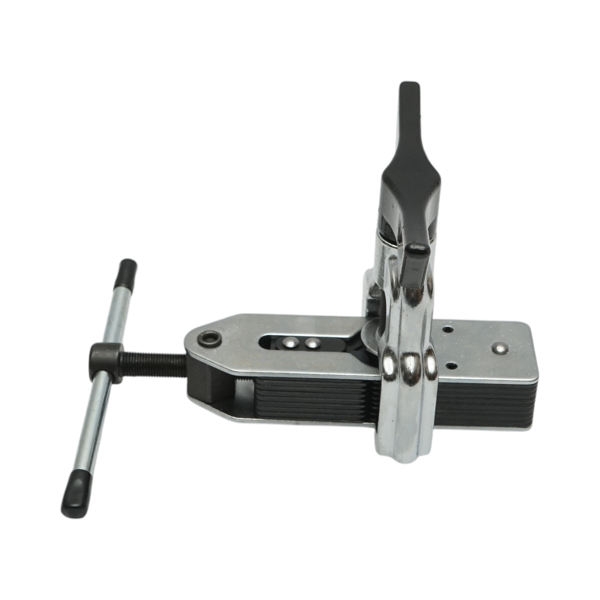 Dispozitiv bercluire tevi 45 4-19 mm pentru conducte frana, AC si HVAC, cupru/aluminiu, mecanism rotativ si surub filet fin, Breckner Germany